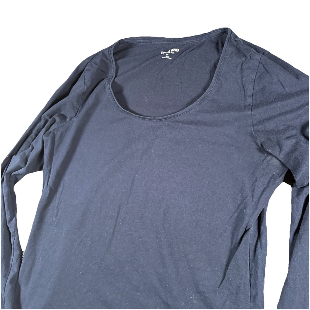 Lands' End Relaxed Fit T-Shirt Womens Radiant Navy Everyday Wear Pullover Top